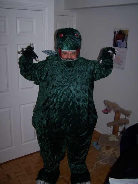 Early field test of the Godzilla costume, 2008 New Ideas production
